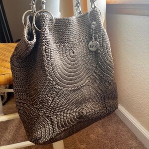 Vintage 90s The Sak crocheted shoulder bag